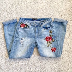 embroidered jeans